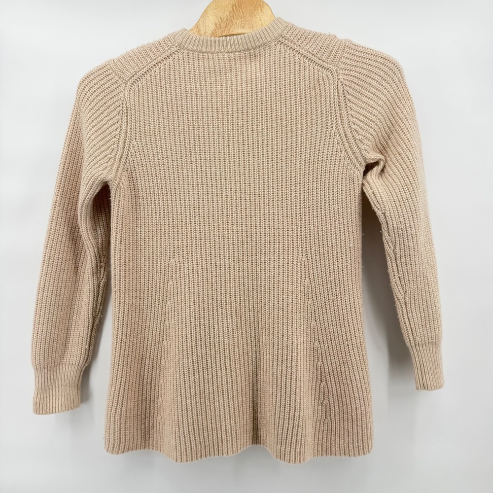 Athleta Beige Ribbed Knit Sweater Long Sleeve Crew Neck‎ Wool Blend Women's XL - Picture 3 of 7